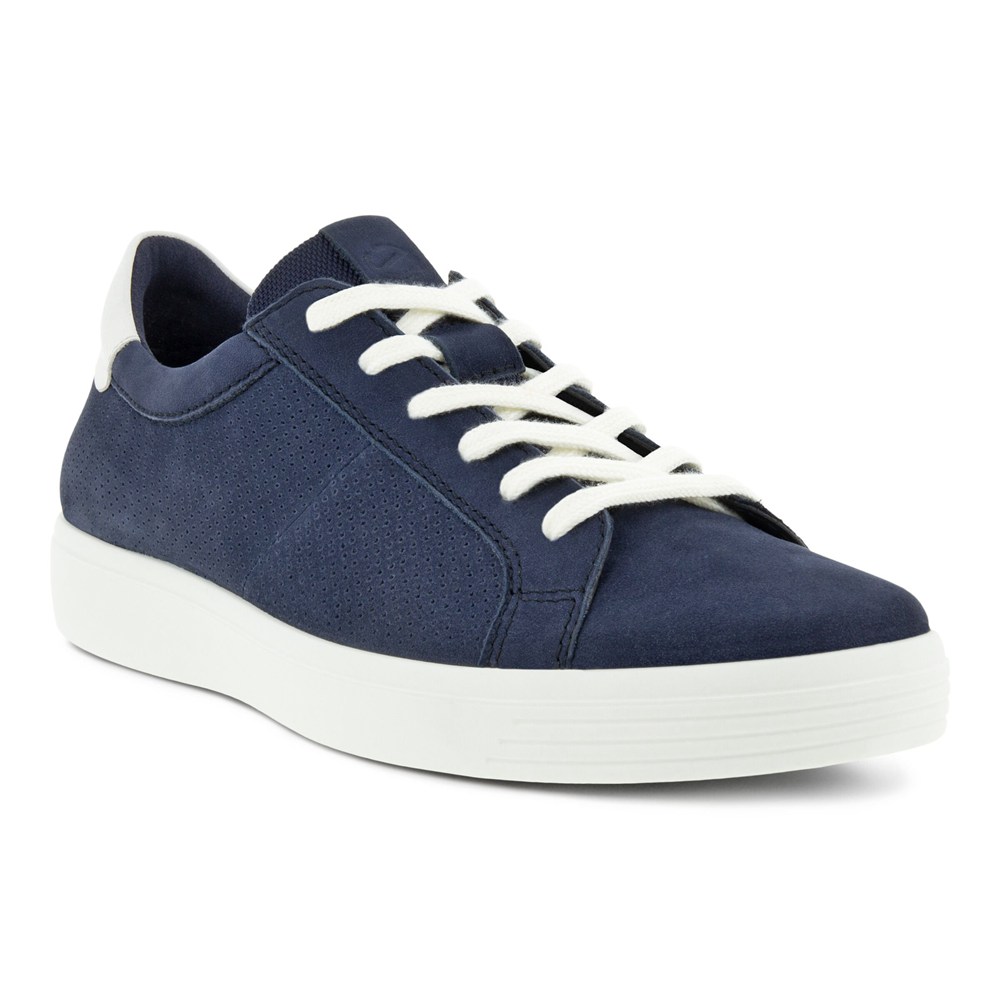 ECCO Mens Sneakers Navy - Soft Classic Laced - KEY-238514